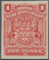 Britische Südafrika-Gesellschaft: 1898-1908 1d. Red IMPERFORATED Single, Mounted Mint, Fresh And Fin - Non Classés