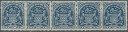 Britische Südafrika-Gesellschaft: 1901, £5 Deep Blue, Horizontal Strip Of Five, Unused Without Gum, - Ohne Zuordnung