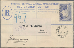 Britische Südafrika-Gesellschaft: 1908 (26.9.), Registered Letter Coat Of Arms 2d. Blue Uprated With - Non Classés
