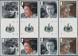 Britisches Territorium Im Indischen Ozean: 2016, 90th Birthday Of QEII Complete Set Of Four In Verti - Autres & Non Classés