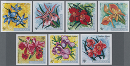 Burundi: 1973, Orchids Complete IMPERFORATE Set Of Seven Airmail Stamps, Mint Never Hinged And Scarc - Neufs