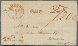 Neuschottland: 1821, NOVA SCOTIA / HALIFAX: Schiff ("General Green")-Briefaufgabe Nach Thomaston, Ma - Storia Postale