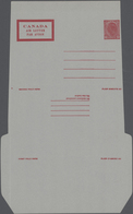 Canada - Ganzsachen: 1947 Unused And Unfolded Aerogram 15 Cents Carmine On Grey Paper, Reversed Die - 1903-1954 Rois