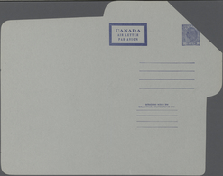 Canada - Ganzsachen: 1948 Unused And Unfolded Aerogram 10 Cents Dark Blue On Grey Paper, Cutting Err - 1903-1954 De Koningen