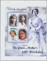 Cook-Inseln: 2000, 100th Birthday Of Queen Mum Complete Set Of Four In A Sheetlet And Additional The - Cook