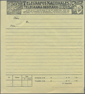 Costa Rica: 19??, Stationery Telegram Formular 50 Centimos "Telegrafos Nacionales Telegrama Ordinari - Costa Rica