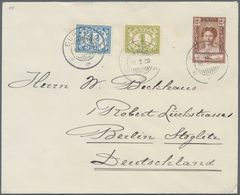 Curacao: 1929, Two Stationery Envelopes: 12½ C Brown Uprated 1 C And 1½ C And 15 C Deep-blue Both Se - Curaçao, Nederlandse Antillen, Aruba