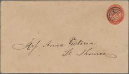 Dänisch-Westindien: 1891 Postal Stationery Envelope 3 Cents Red (watermark Type B) Canceled With Unn - Dänische Antillen (Westindien)
