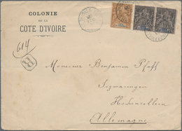 Elfenbeinküste: 1906, "COLONIE DE LA COTE D'IVOIRE" Pre-print Cover Franked With 10 C Black Pair And - Côte D'Ivoire (1960-...)