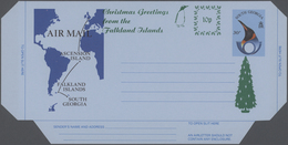 Falklandinseln: 1994, South Georgia Airletter 30 P. Uprated Green Surcharge "10 P./Christmas Greetin - Falkland