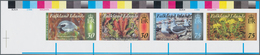 Falklandinseln: 2015, Colour In Nature, IMPERFORATE Proof Strip Of Four With Traffic Lights At Selve - Falklandeilanden