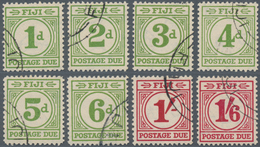 Fiji-Inseln - Portomarken: 1940 Complete Set Of 8 Postage Dues Up To 1s6d., Cancelled By Part FIJI C - Fidji (1970-...)