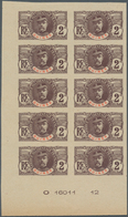 Französisch-Guinea: 1906/1907, Definitives, 2c. Lilac-brown/red, Imperforate Essay, Marginal Imprint - Autres & Non Classés