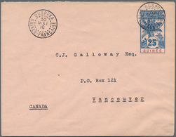 Französisch-Guinea: 1916 (30.5.), Stat. Envelope 25c. Blue/rose 'Palm Trees' Commercially Used From - Altri & Non Classificati