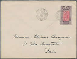 Französisch-Guinea: 1918 (20.2.), Stat. Envelope 15c. Violet/carmine 'Natives In River' Commercially - Other & Unclassified