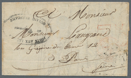 Französisch-Guyana: 1853, Prisoner's Letter, Some Parts Missing, With Large Oval "POSTE AUX LETTRES - Briefe U. Dokumente