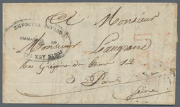 Französisch-Guyana: 1853, Prisoner's Letter, Some Parts Missing, With Large Oval "POSTE AUX LETTRES - Covers & Documents