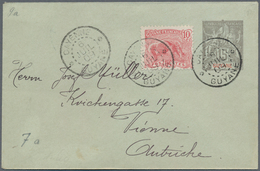 Französisch-Guyana: 1909, Stationery Envelope With Allegory 15 Cent. Uprated With 10 Centimes From C - Storia Postale