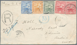 Grenada: 1906, Registered Letter With Four-colour Franking To Neureky Brod, Bohemia. Stamps With Som - Grenade (...-1974)