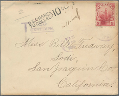 Hawaii: 1896, 5 C Red On Letter To USA With Black Two-liner "U.S. CHARGE TO COLLECT 10 CENTS" And Vi - Hawaii