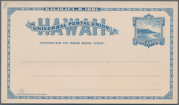 Hawaii - Ganzsachen: 1883. Hawaii 2c + 2c Dark Blue Paid Reply Postal Card (Scott UY2), Mint, Very F - Hawaii