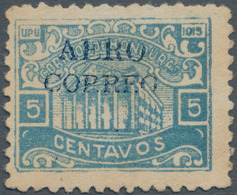 Honduras: 1925, Airmail Issue 5c. Pale Blue With BLUE Overprint ‚AERO / CORREO‘, Unused Without Gum - Honduras