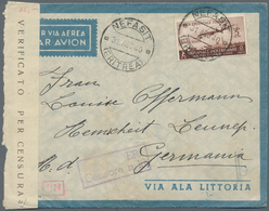 Italienisch-Ostafrika: 1940, 5 L + 2,50 L Brown, Single Franking On Preprinted Airmail Cover 'Via Al - Afrique Orientale Italienne