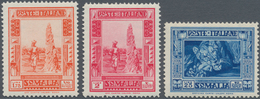 Italienisch-Somaliland: 1935/1938, Defintives "Pictorials", 1.75l. Orange, 2l. Carmine And 25l. Blue - Somalie