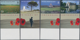 Jungferninseln / Virgin Islands: 2008, 90 Years End Of WWI Complete IMPERFORATE Set Of Six Showing B - Britse Maagdeneilanden