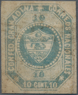 Kolumbien: 1859, 10 C. Paleblue, Trial Color Plate Proof, Large Margins, Right Margin Added And Othe - Colombie