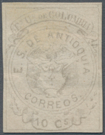 Kolumbien - Departamentos: Antioquia: 1868, 10 C. Graylilac, Unused, Full Margins, Lightly Bend. The - Colombie