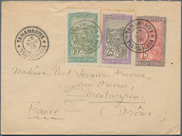 Madagaskar: 1921/33 Three Used Postal Stationery Envelopes, 1926 Uprated With 10c. Green And 25 C. L - Madagaskar (1960-...)