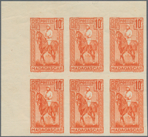 Madagaskar: 1931, Gouverneur Gallieni Definitives Complete Set Of Five In IMPERFORATE Blocks Of Six - Madagascar (1960-...)