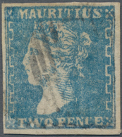 Mauritius: 1859, "Dardenne" TWO PENCE Pale-blue, Full To Large Margins, Colorful And Neatly Cancelle - Maurice (...-1967)