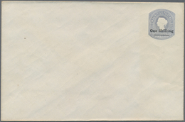 Mauritius: 1877, Stat. Envelope QV 1s.8d. Milky-blue Surch. 'One Shilling' On Thick Linen Paper With - Maurice (...-1967)