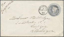 Mauritius: 1885 (13.4.), Stat. Envelope QV 8c. Milky-blue Commercially Used From Mauritius (duplex ' - Maurice (...-1967)