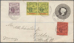 Mauritius: 1912-45, Three Interesting Covers, With 1) P/s Envelope 8c. Used Uprated From Riviere Des - Maurice (...-1967)