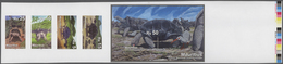 Mauritius: 2009, Extinct Tortoises, Set And Souvenir Sheet, IMPERFORATE Proof Se-tenant Strip Of Fou - Maurice (...-1967)