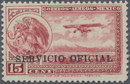 Mexiko - Dienstmarken: 1932, Airmail 15 C. Perforated, Signed, Scott CO 21 . ÷ 1932, Flugpost 15 C. - Mexiko