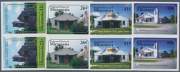 Mikronesien: 2007, Christmas - Churches Complete Set Of Four In Horiz. Or Vertical IMPERFORATE Pairs - Mikronesien