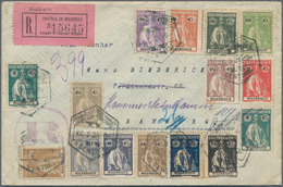 Mocambique: 1913/22, 1/2 C. Black, 1 C. Green (2), 1 1/2 C. Violet Brown, 2 C. Carmine, 5 C. Dark Bl - Mosambik