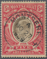 Montserrat: 1904-08 KEVII. 5s. Black & Red, Used And Cancelled By Complete Strike Of "MONTSERRAT/A/N - Autres & Non Classés