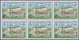 Neue Hebriden: 1977, French Value Definitive Issue Part Set Of Ten With LOCAL OVERPRINT Of New Curre - Other & Unclassified