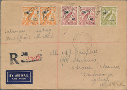 Neuguinea: 1938, Bird Of Paradise ½d. Orange (pair), 1½d. Claret (two Singles) And Single 4d. Olive- - Papua-Neuguinea