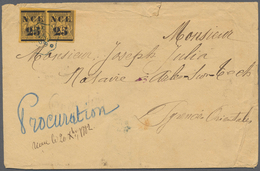 Neukaledonien: 1882. Envelope (creased, Small Tears At Top And Right) Addressed To France Bearing Ne - Storia Postale