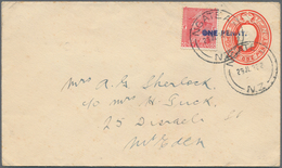 Neuseeland: 1932 (29.7.), KGV As Field-Marshall 1d. Carmine Used On Stat. Envelope KGV 1d. Red With - Covers & Documents