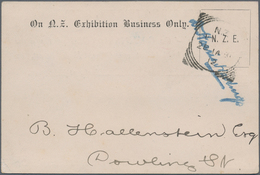 Neuseeland - Dienstmarken: 1889 (28.1.), Stampless 'On N.Z. Exhibition Business Only' Used With Squa - Dienstmarken