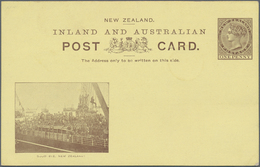 Neuseeland - Ganzsachen: 1897/1901, Five Different Pictorial Stat. Postcards QV 1d. Green Or Brown O - Ganzsachen