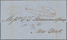 Panama: 1859, Doubly Forwarded Letter From Cartagena, Colombia To New York, Forwarded In Colon (Pana - Panama