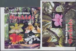 Papua Neuguinea: 2004, Native Orchids Complete Set Of Six In Vertical IMPERFORATE Pairs, The Imperf. - Papouasie-Nouvelle-Guinée